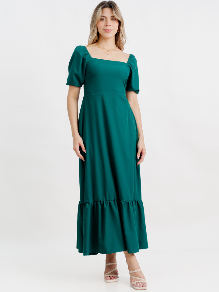 VESTIDO CASUAL LARGO FABIA VERDE