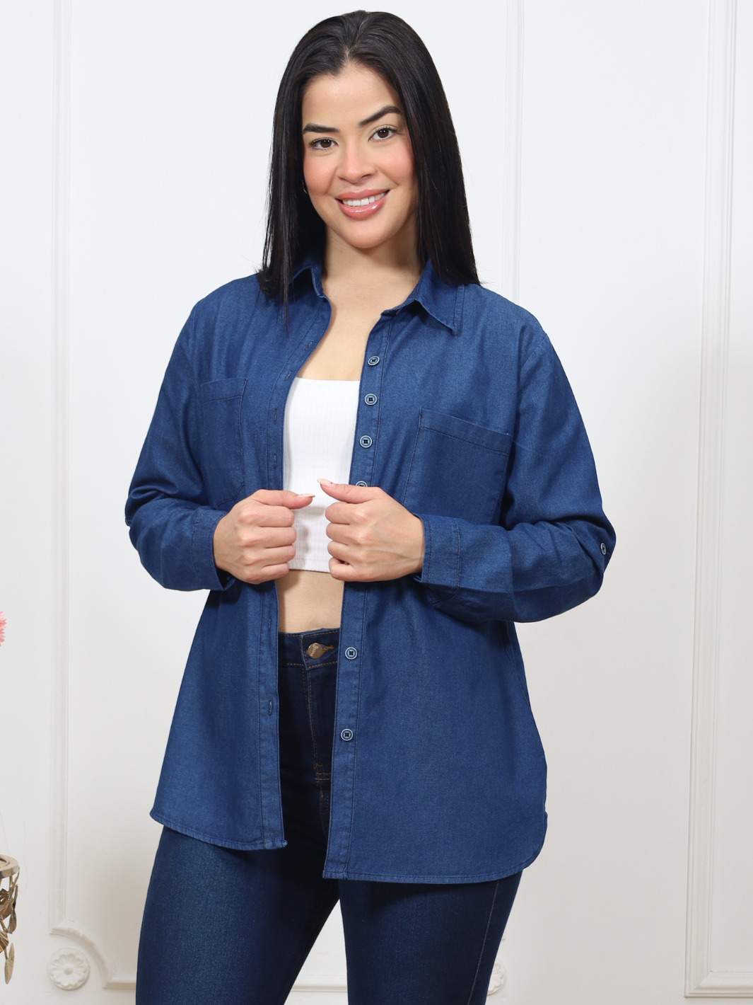 BLUSA CAMISERA DENIM FLORENCIA AZUL