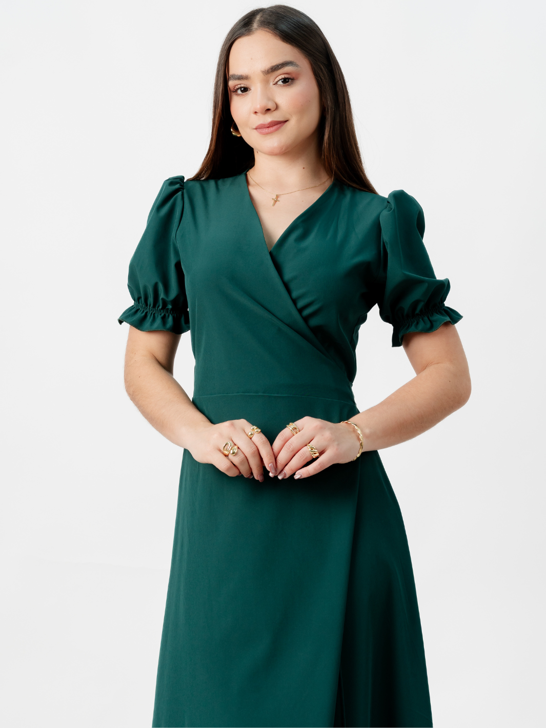 VESTIDO ENVOLVENTE ANI VERDE