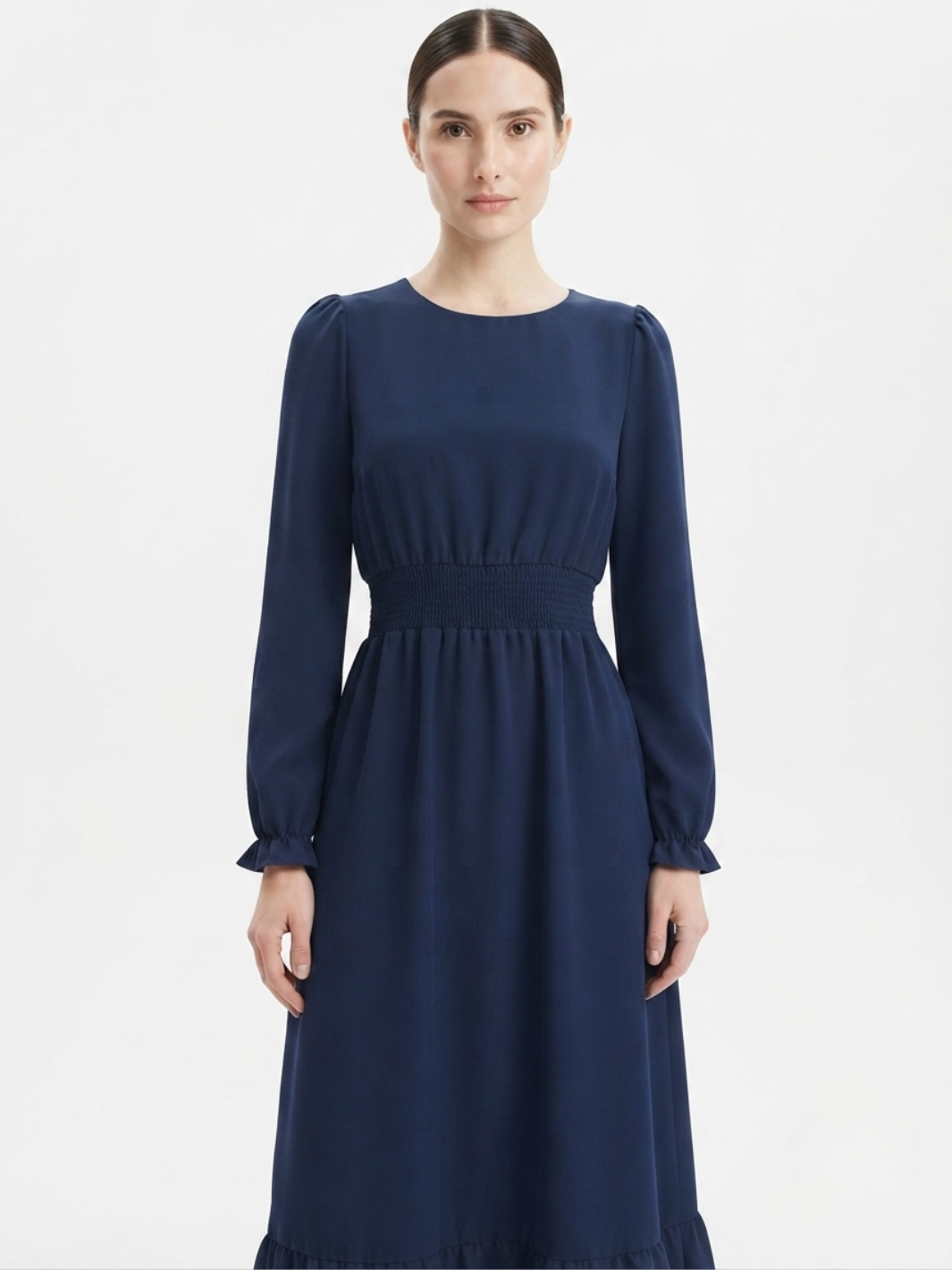 VESTIDO CASUAL MANGA LARGA SUMI AZUL