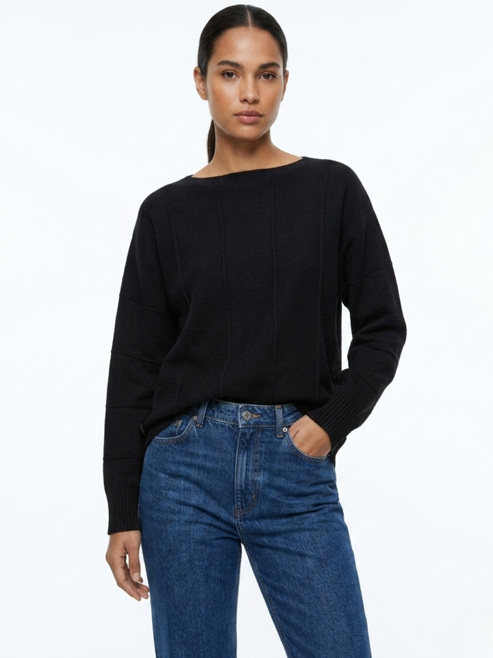 CHOMPA TEJIDA CON CUELLO OJAL AFRICA NEGRO