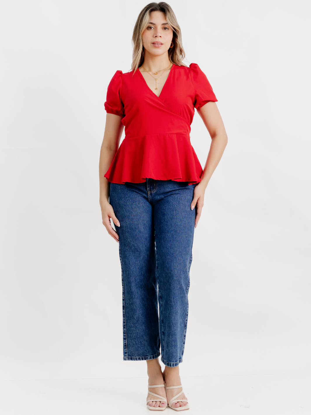 BLUSA MANGA CORTA BORA ROJO