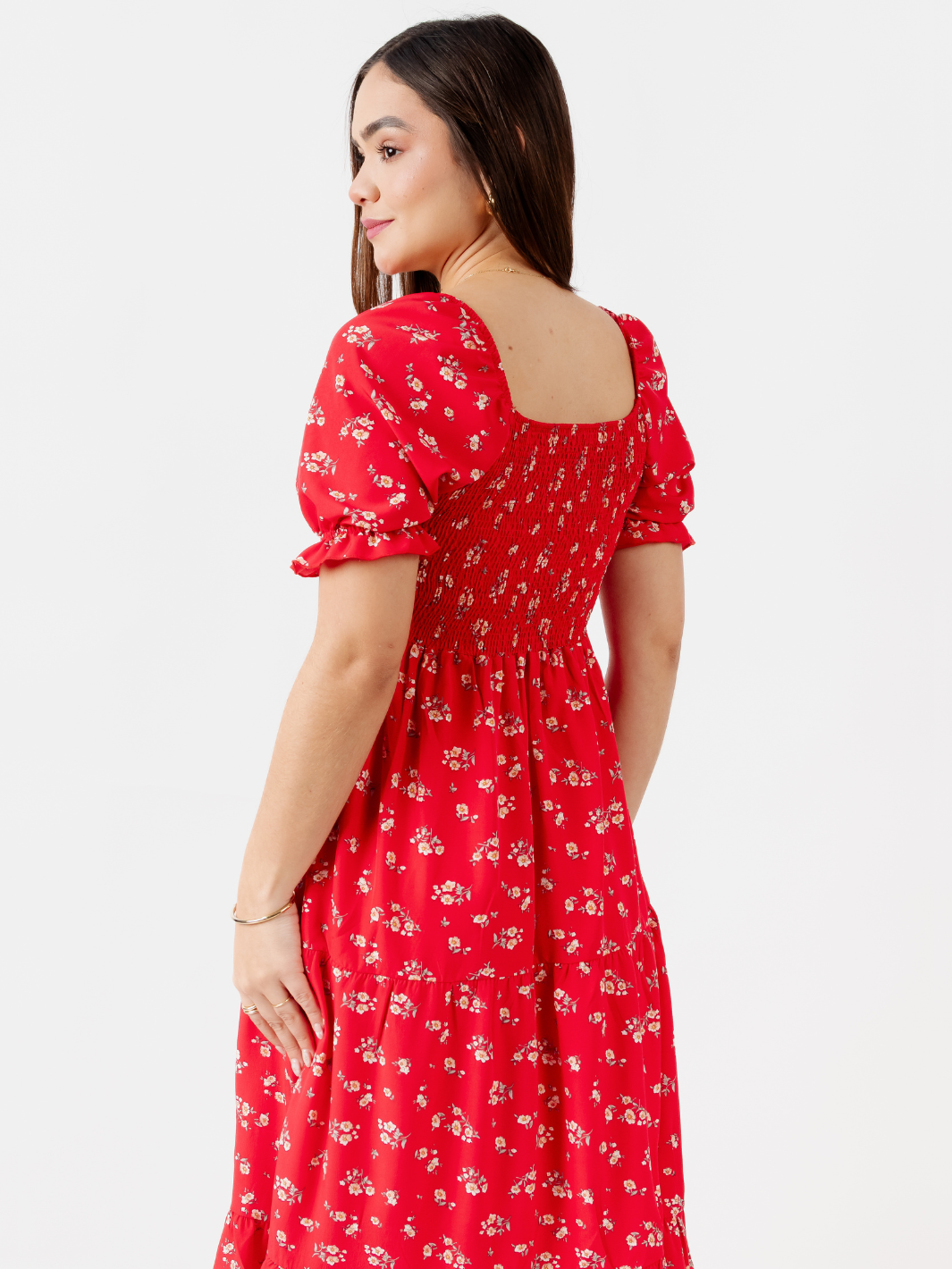 VESTIDO LARGO 3 TIEMPOS VERA ROJO