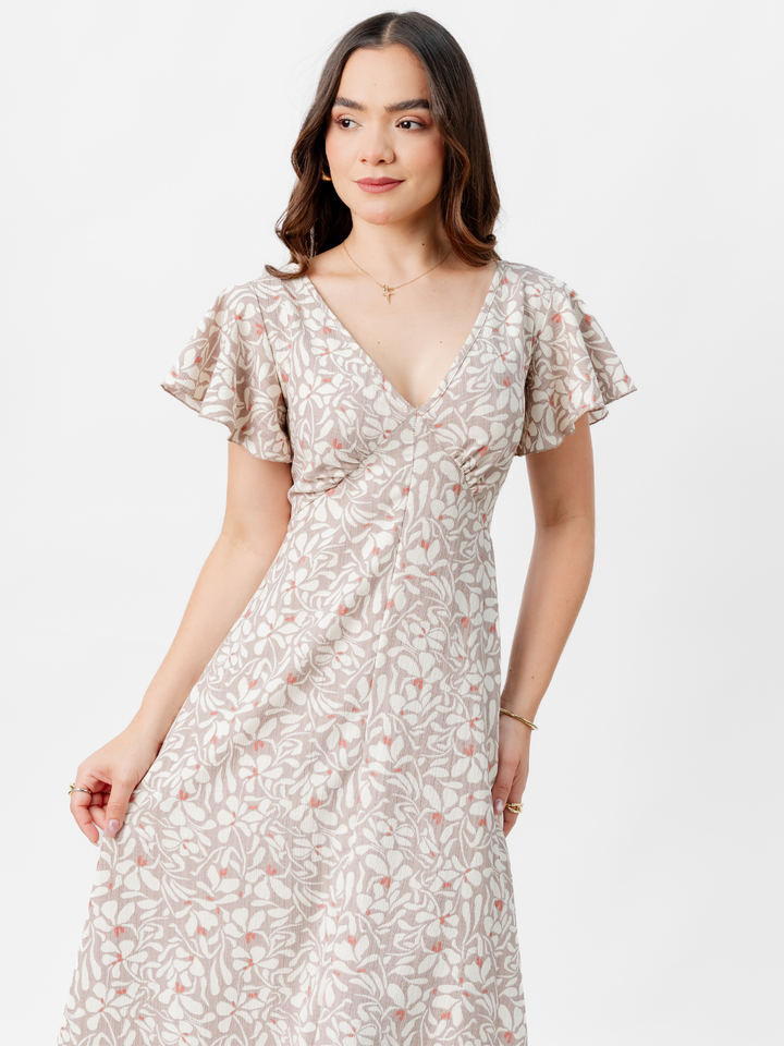 VESTIDO LARGO CORTE A BRENDA TAUPE