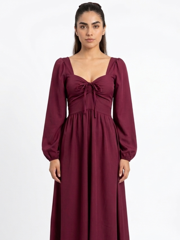 VESTIDO CASUAL LARGO LUNA VINO