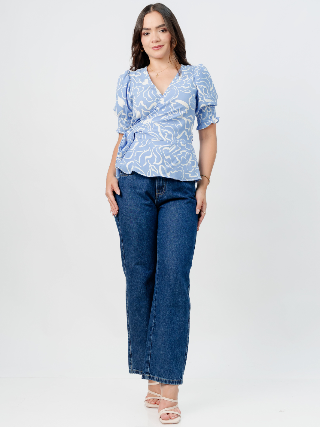 BLUSA PEPLUM ENVOLVENTE JACKIE ITALIANO FLOREADO
