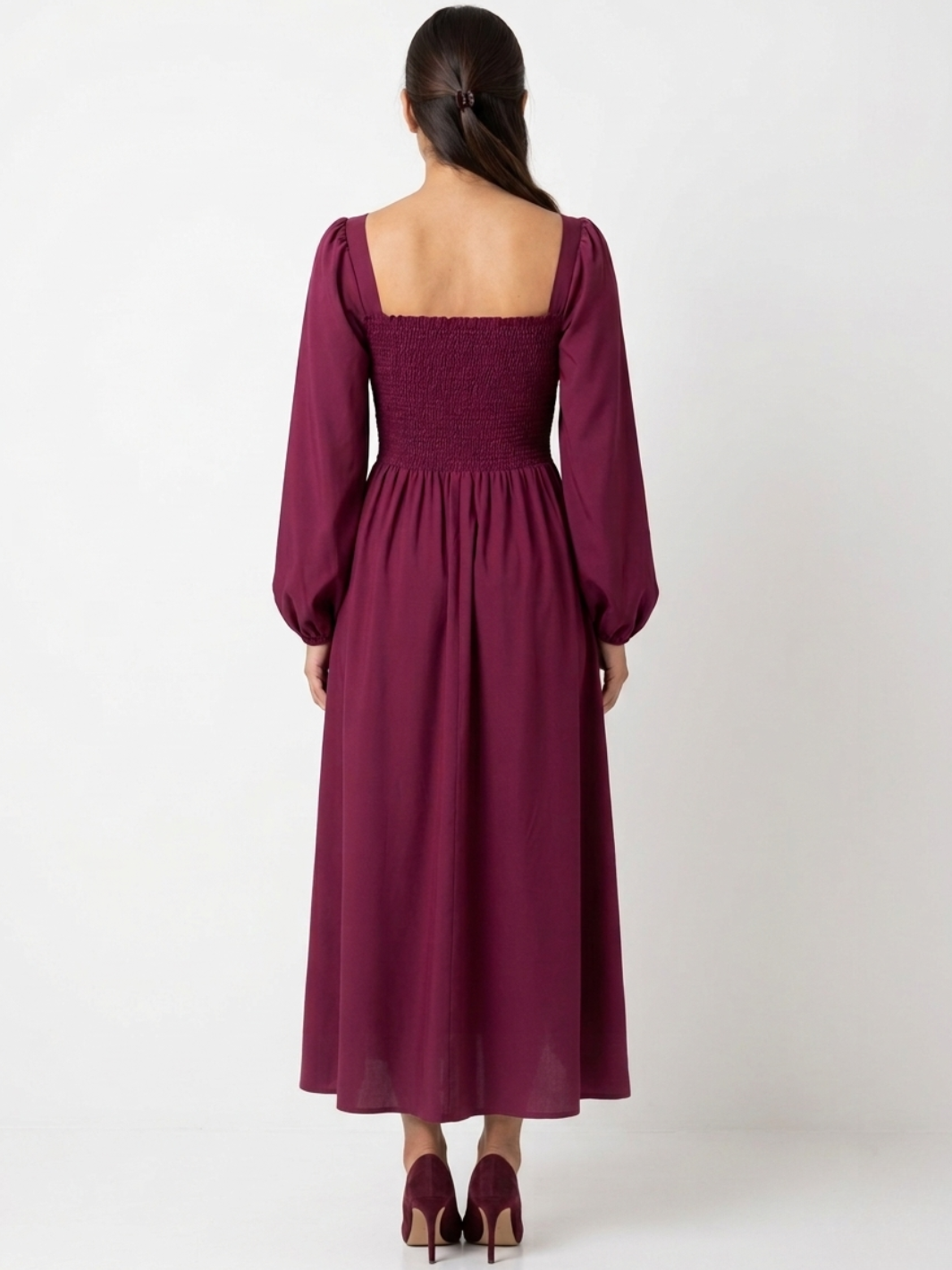VESTIDO CASUAL LARGO LUNA VINO