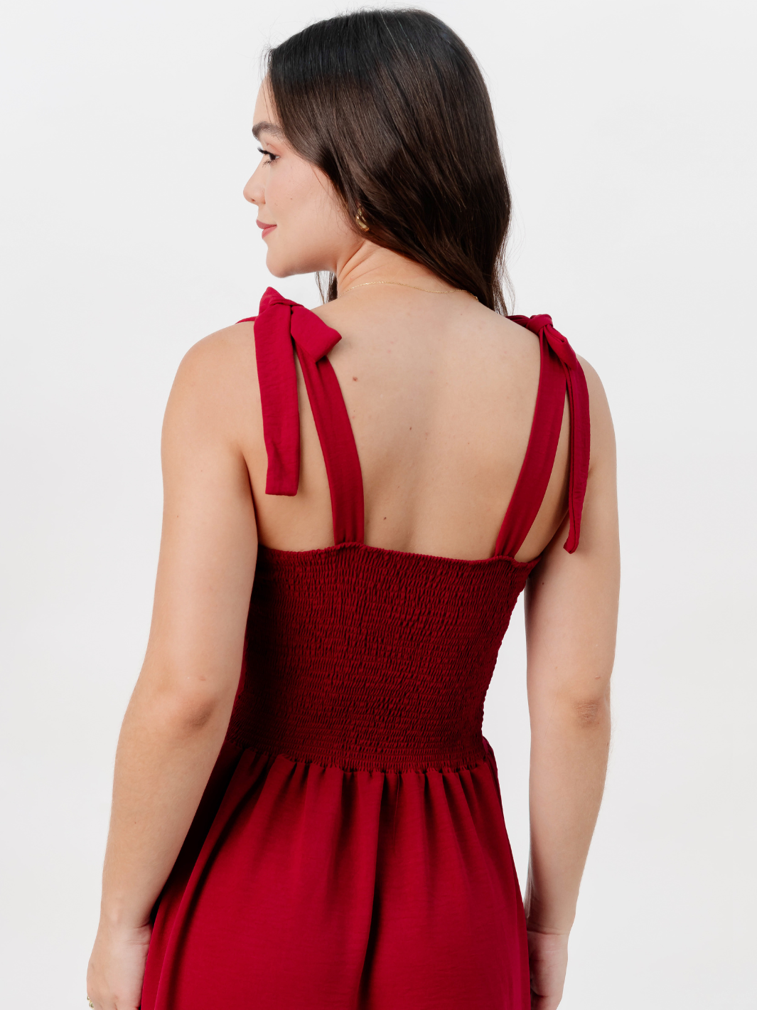 VESTIDO MIDI ESTILO CORSET LEYDI VINO