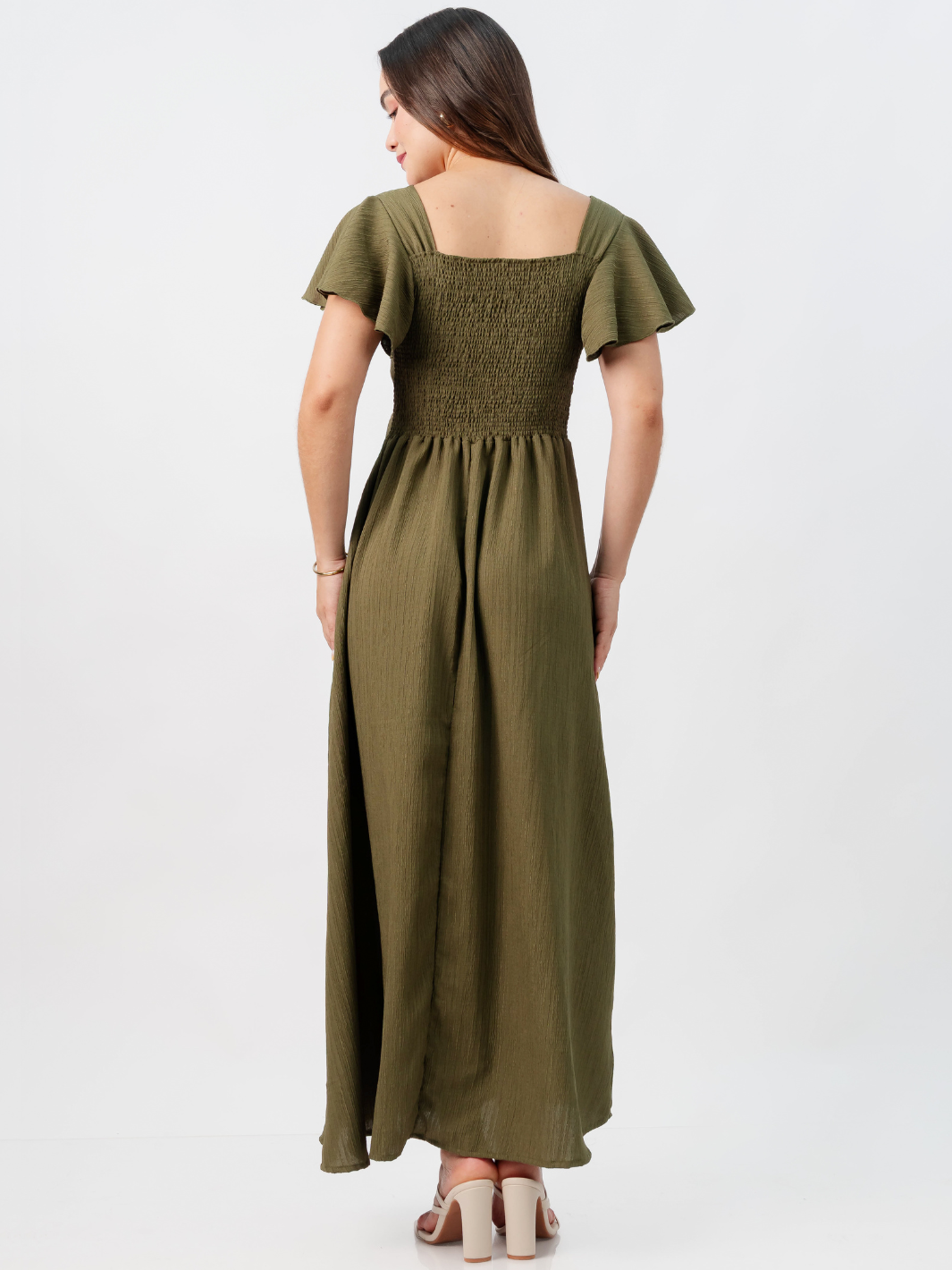 VESTIDO LARGO CORTE A BRENDA VERDE