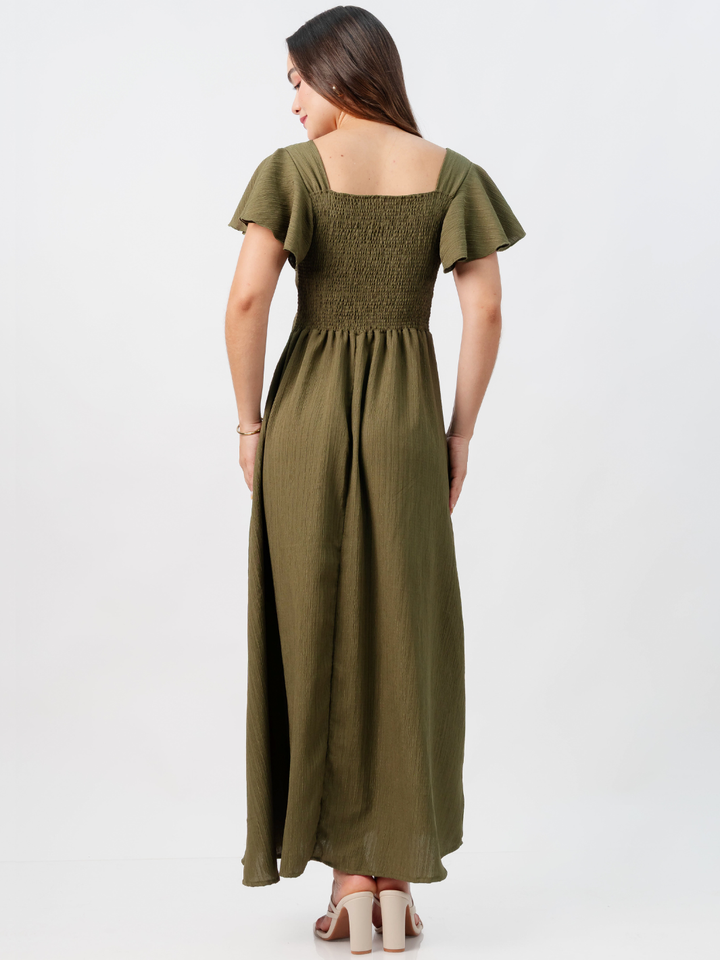 VESTIDO LARGO CORTE A BRENDA VERDE
