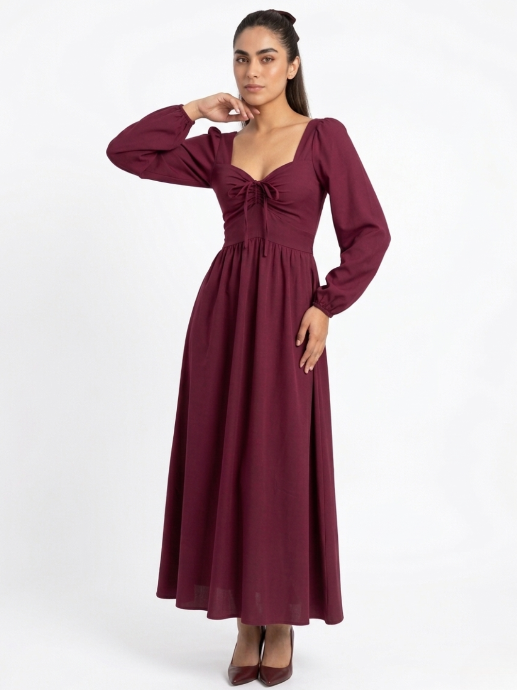 VESTIDO CASUAL LARGO LUNA VINO