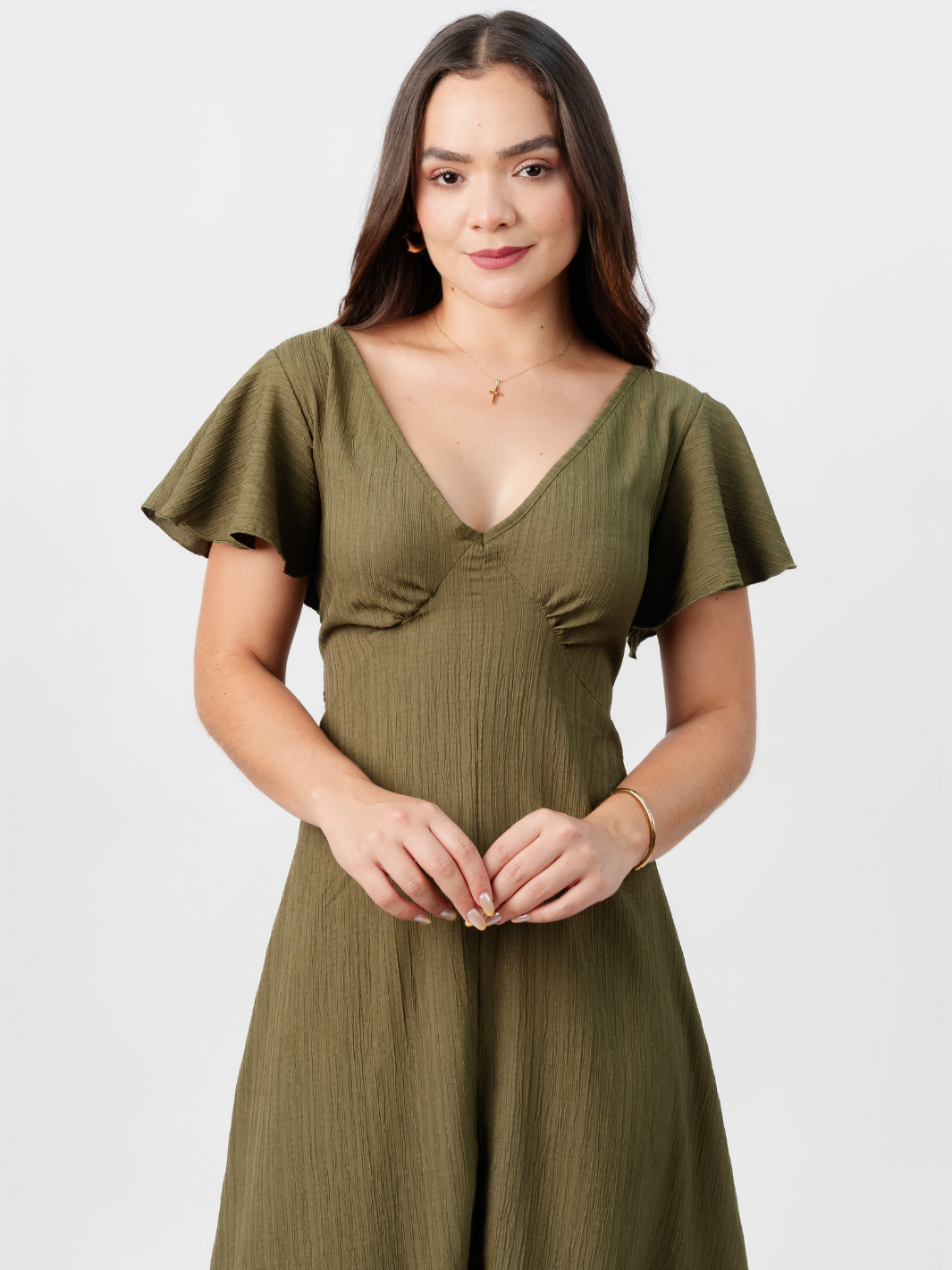 VESTIDO LARGO CORTE A BRENDA VERDE