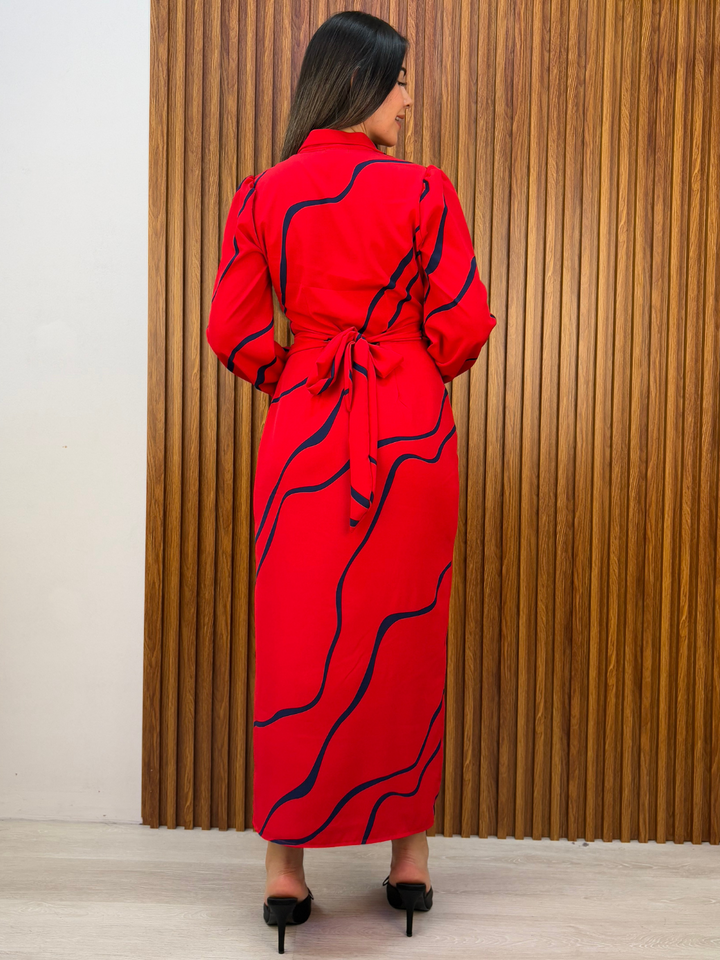VESTIDO ENVOLVENTE RAYZA ROJO
