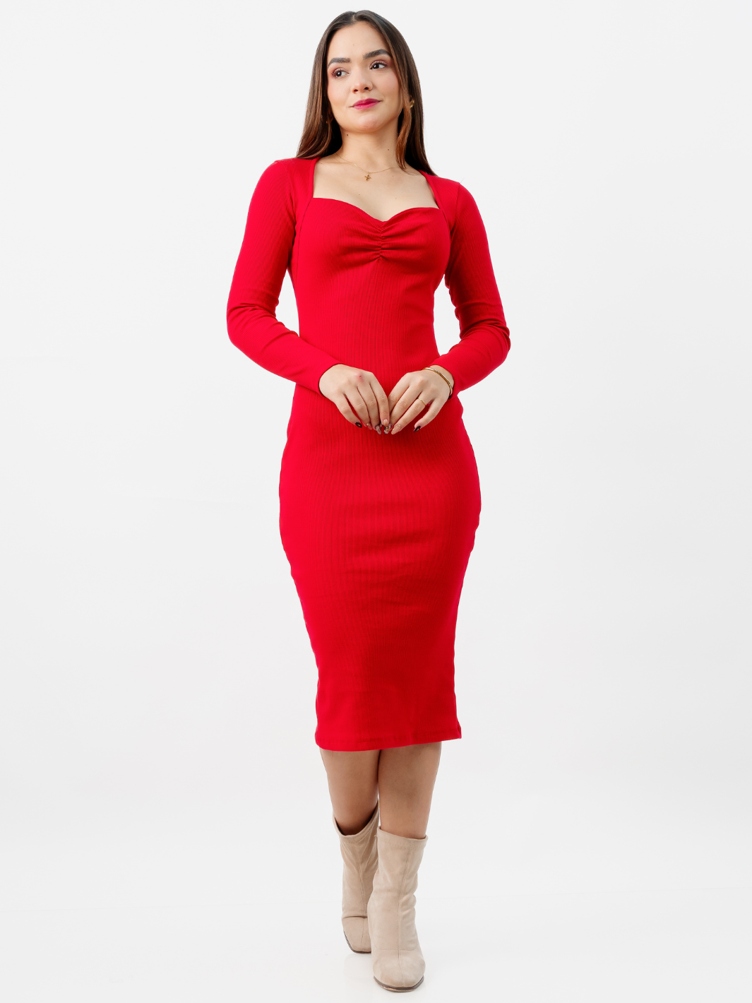 VESTIDO CASUAL EMILIA ROJO