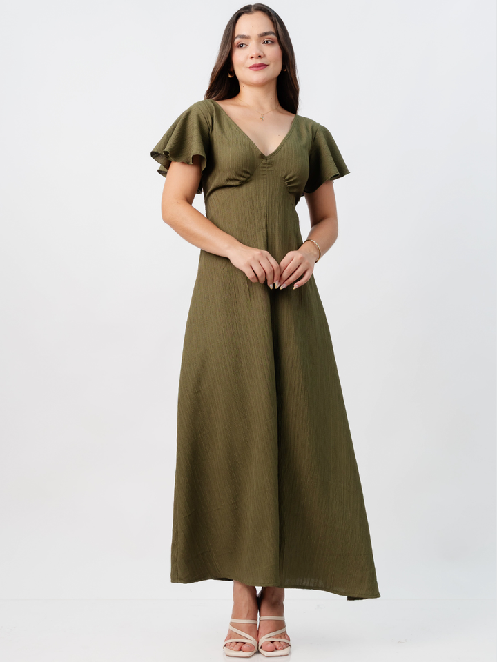 VESTIDO LARGO CORTE A BRENDA VERDE