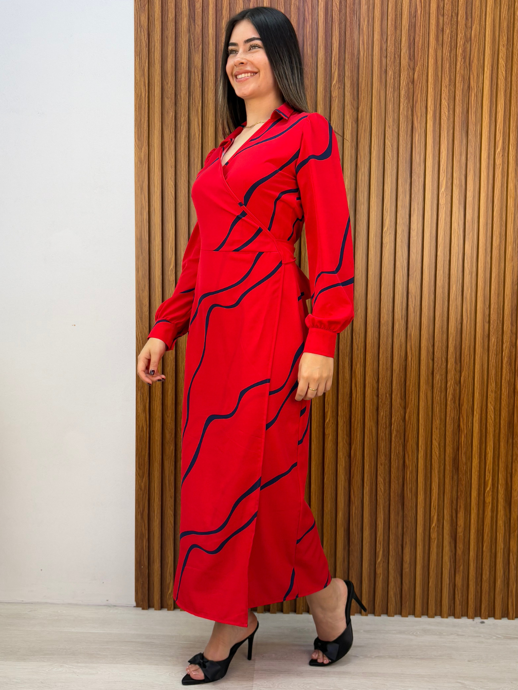 VESTIDO ENVOLVENTE RAYZA ROJO