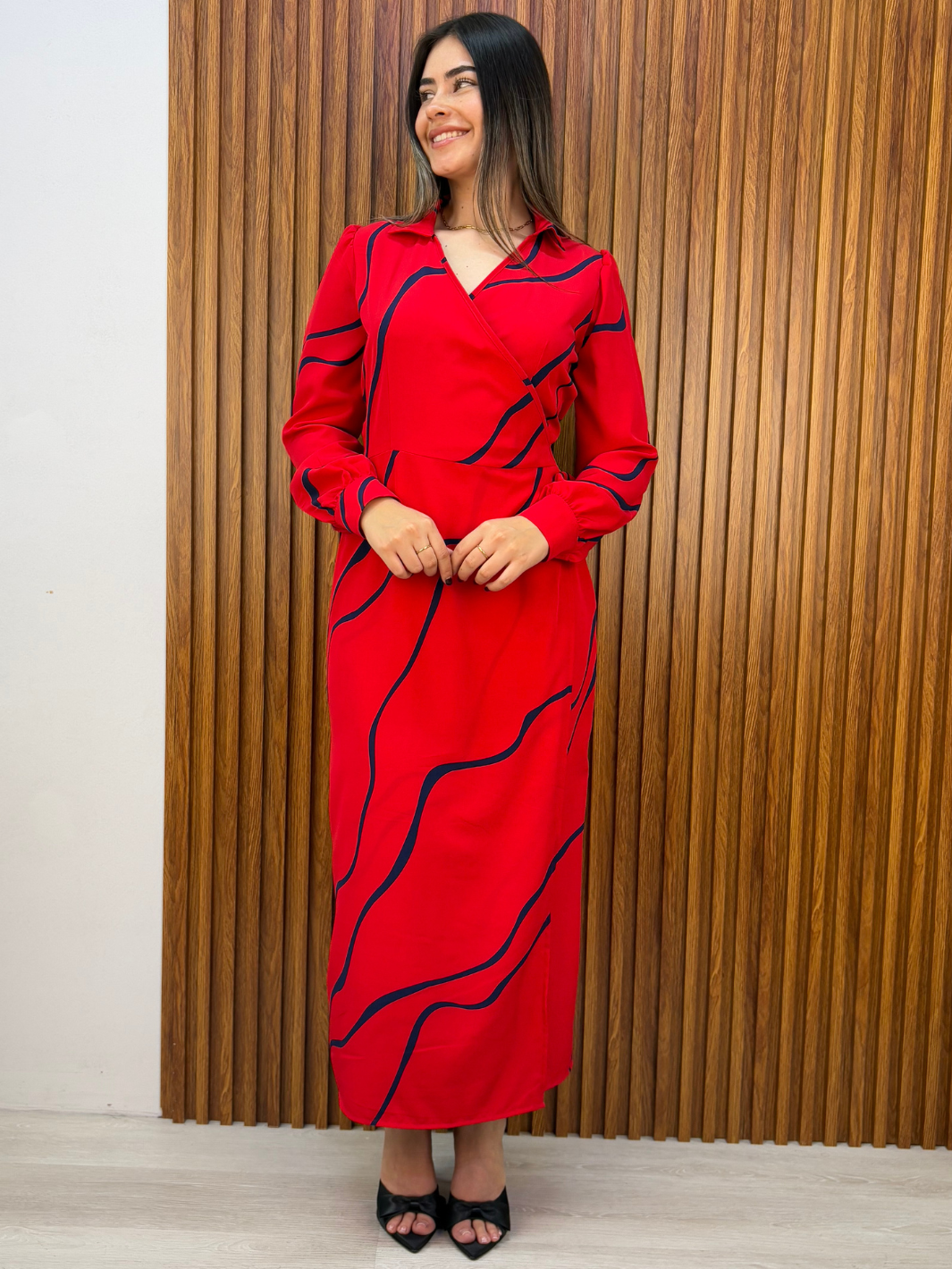 VESTIDO ENVOLVENTE RAYZA ROJO