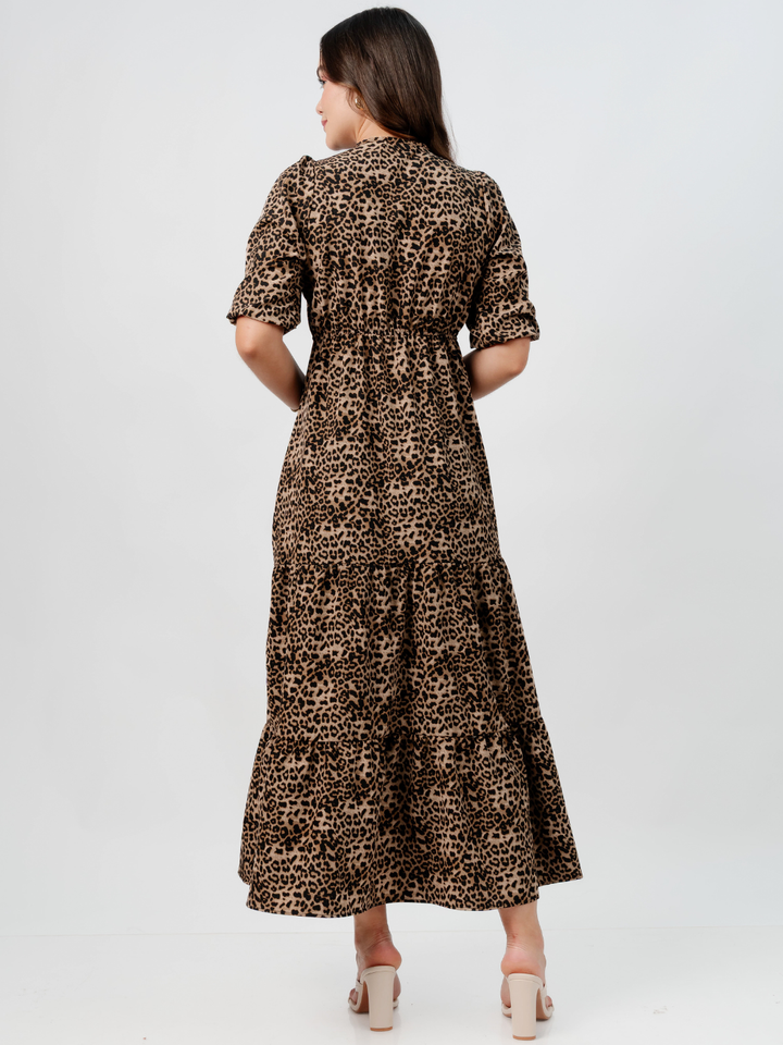 VESTIDO CASUAL LARGO TIZIANA ANIMAL PRINT