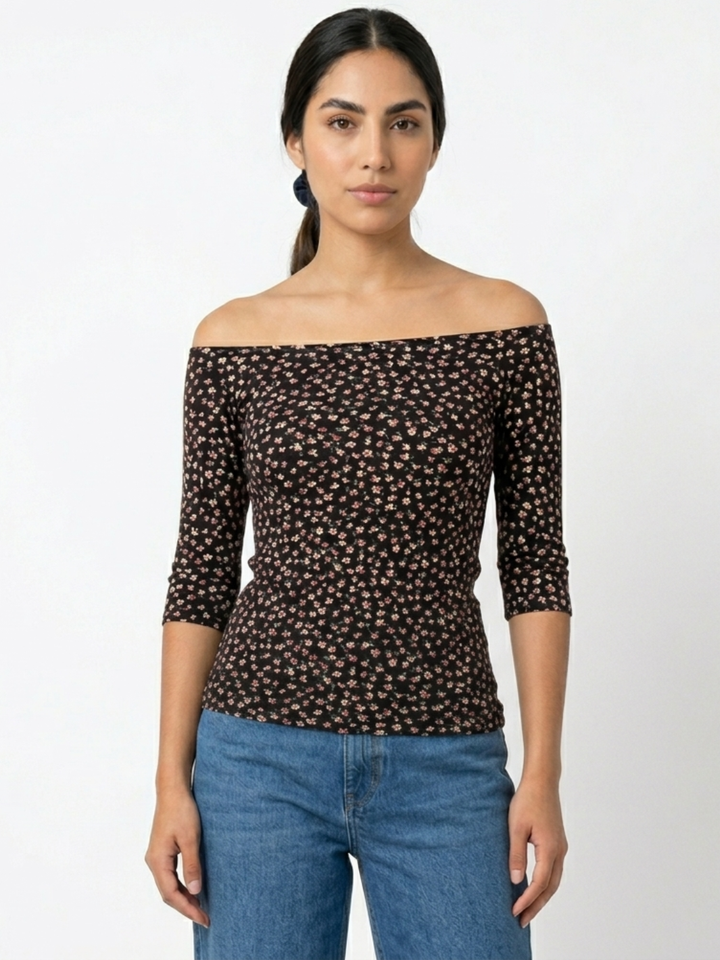 POLO BASICO CUELLO OJAL MAYA NEGRO FLORES/ROSA
