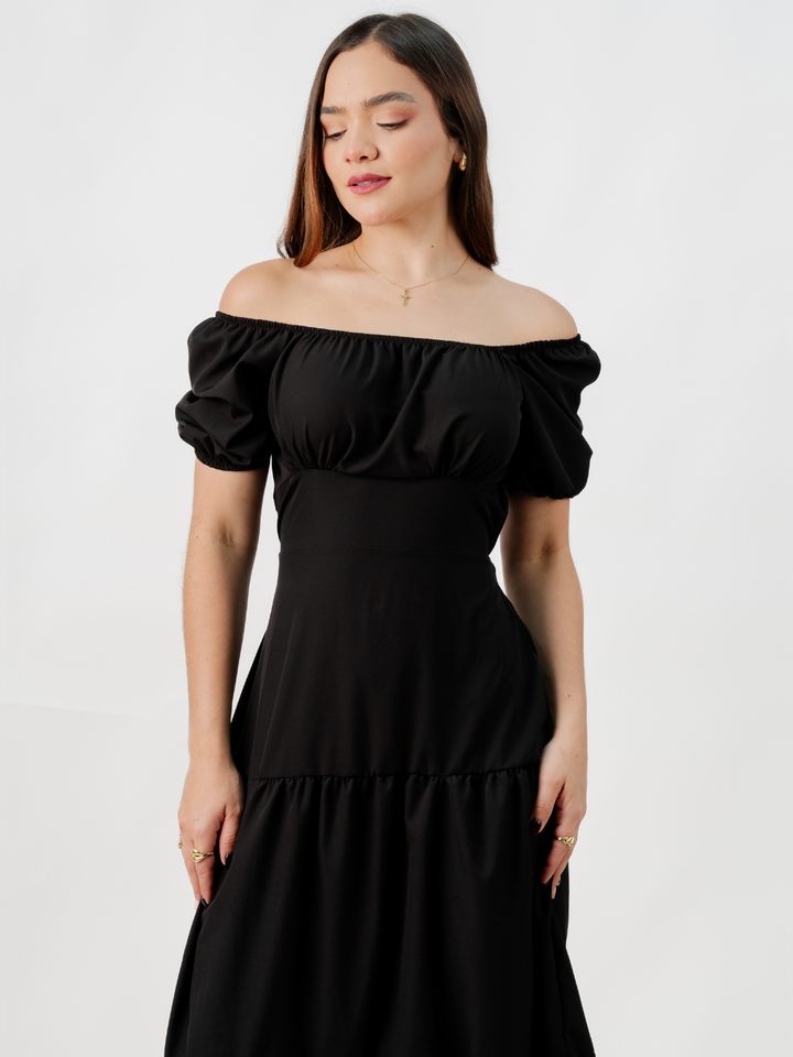 VESTIDO CASUAL LARGO TATIANA NEGRO