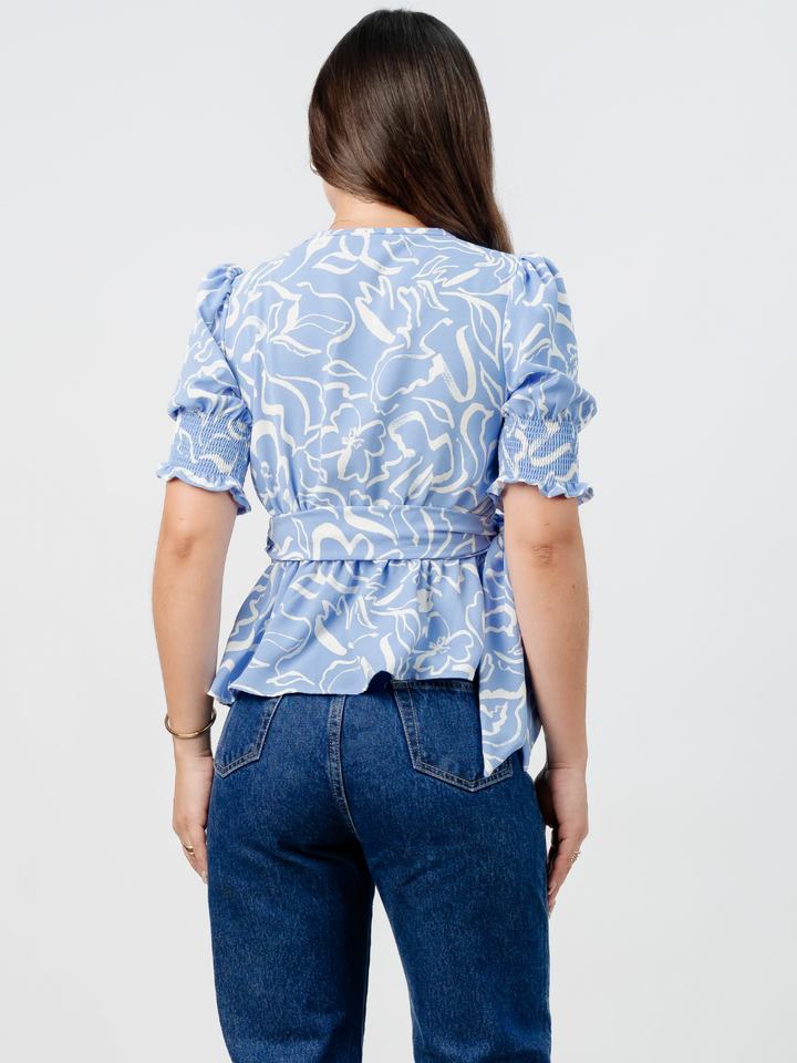BLUSA PEPLUM ENVOLVENTE JACKIE ITALIANO FLOREADO