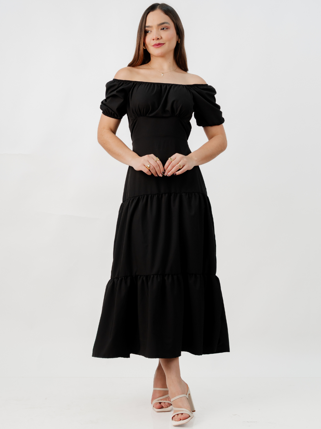 VESTIDO CASUAL LARGO TATIANA NEGRO