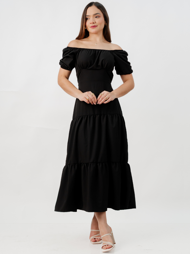 VESTIDO CASUAL LARGO TATIANA NEGRO