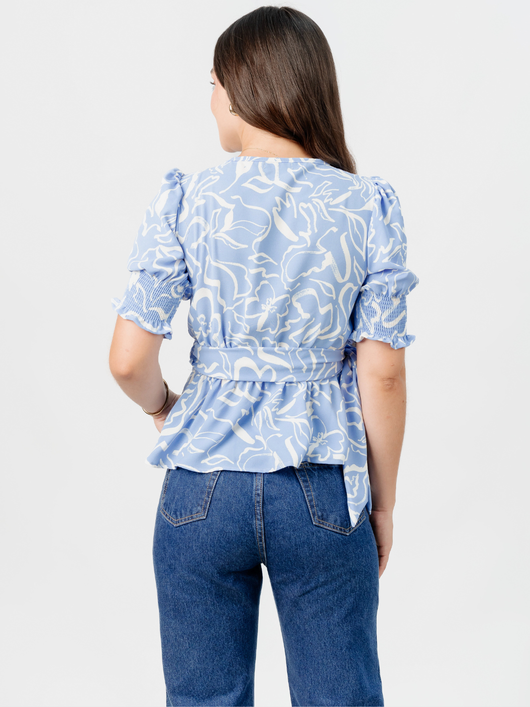 BLUSA PEPLUM ENVOLVENTE JACKIE ITALIANO FLOREADO