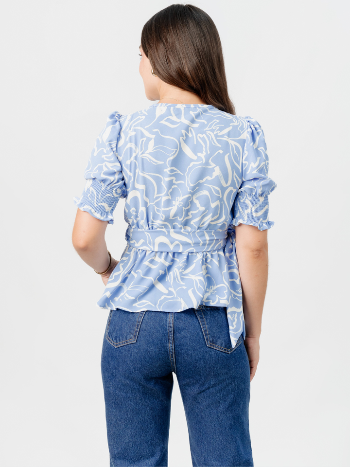BLUSA PEPLUM ENVOLVENTE JACKIE ITALIANO FLOREADO