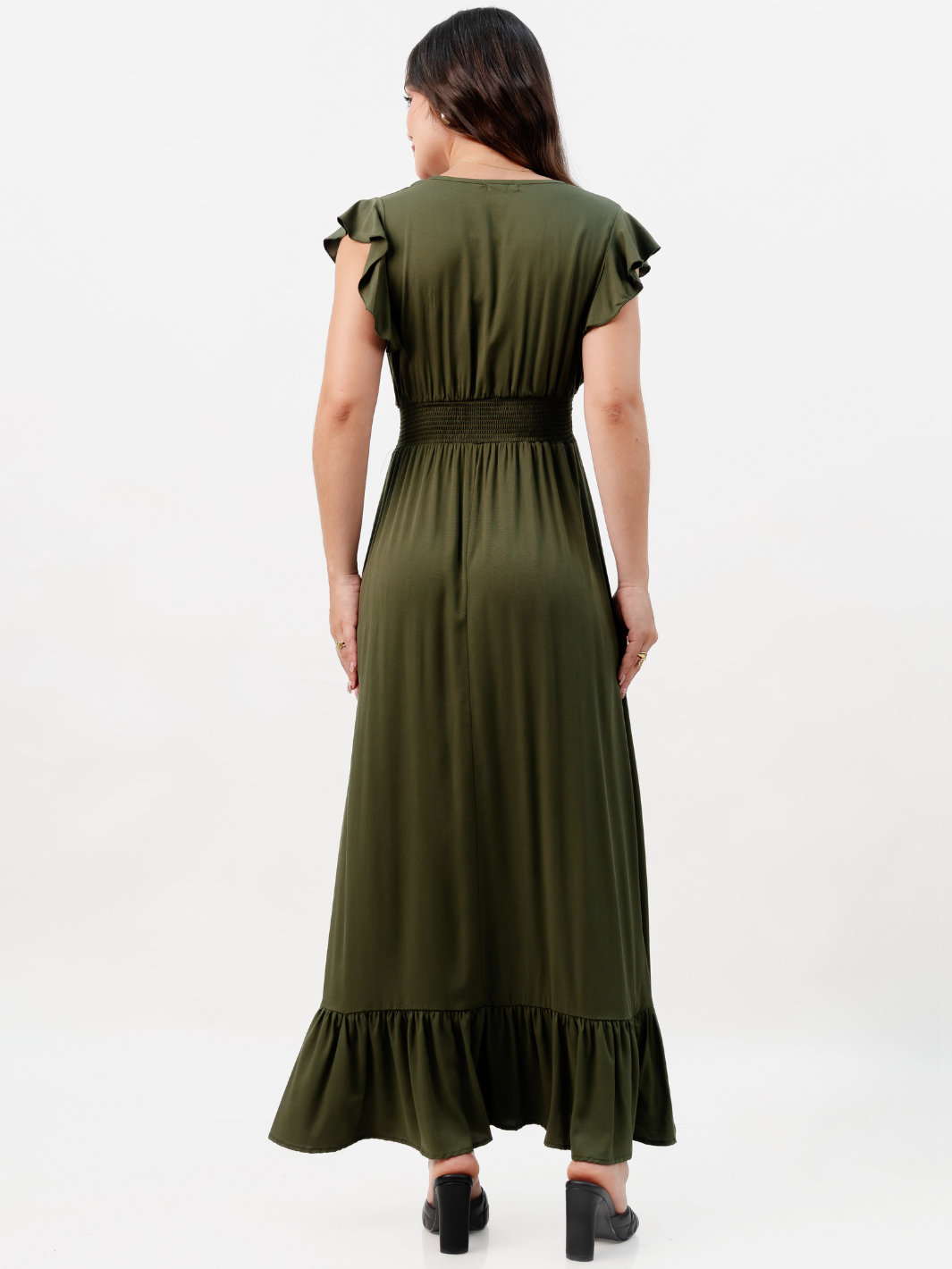 VESTIDO CASUAL LARGO SAYURI VERDE