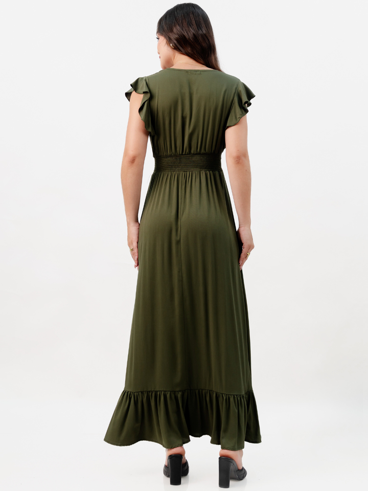 VESTIDO CASUAL LARGO SAYURI VERDE