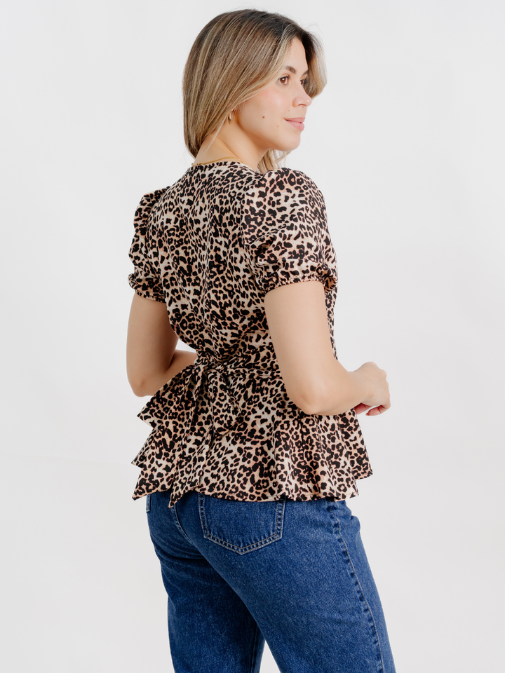 BLUSA MANGA CORTA BORA ANIMAL PRINT