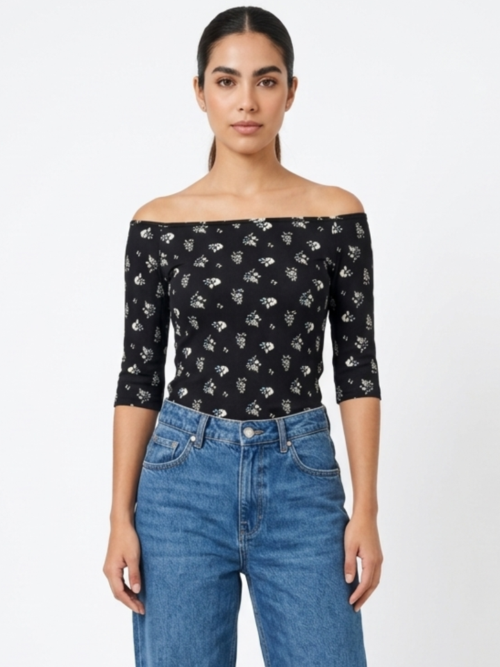 POLO BASICO CUELLO OJAL MAYA NEGRO FLORES BOUQUETE