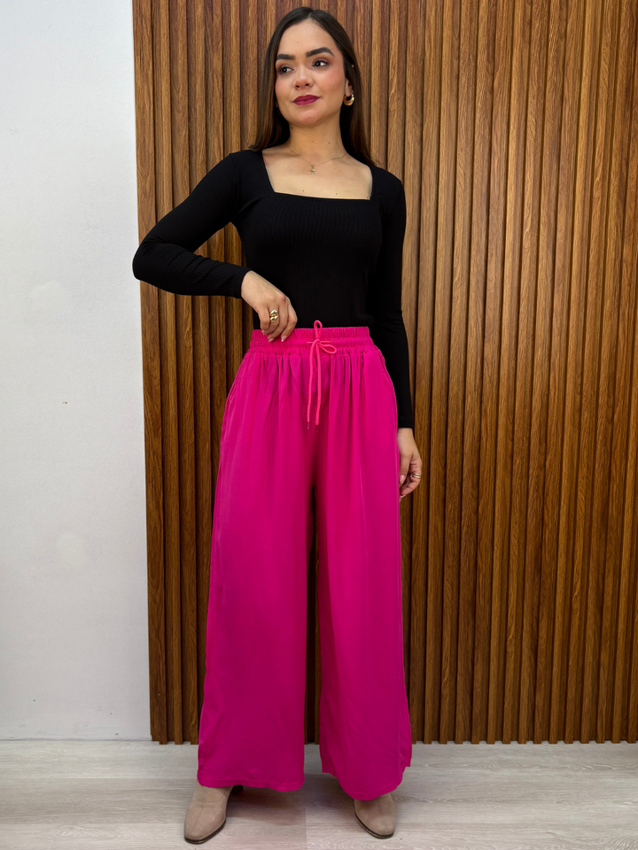 PANTALON PALAZZO ZENDAYA FUCSIA