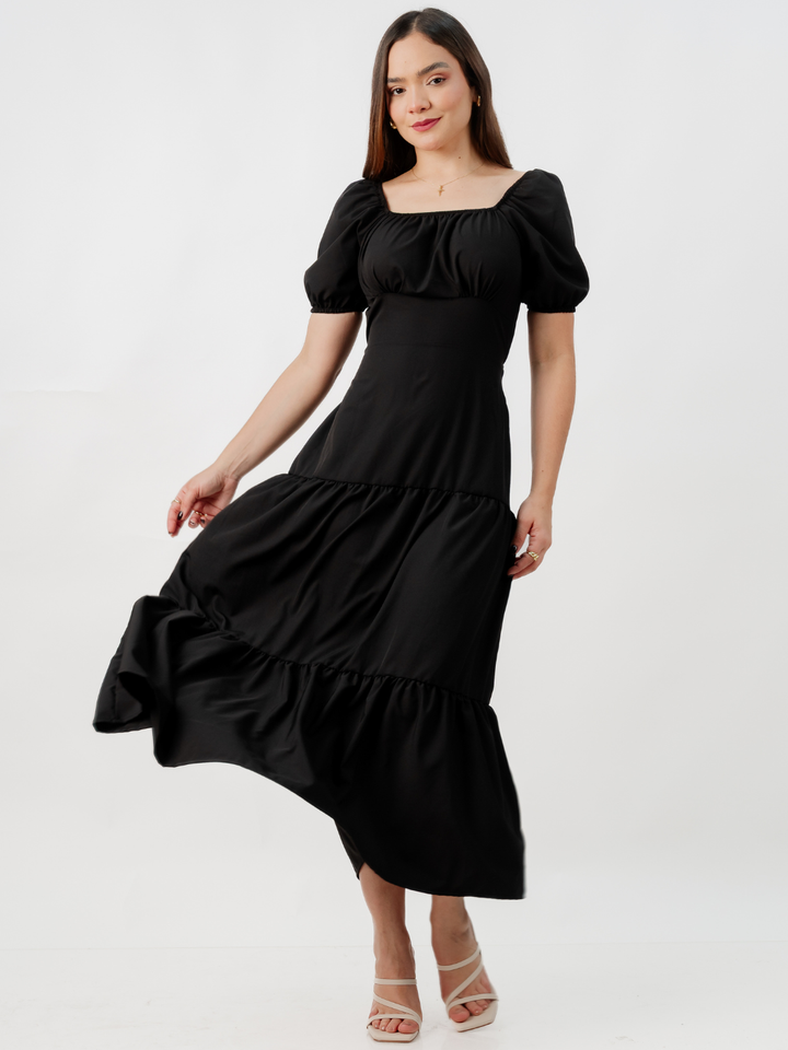 VESTIDO CASUAL LARGO TATIANA NEGRO