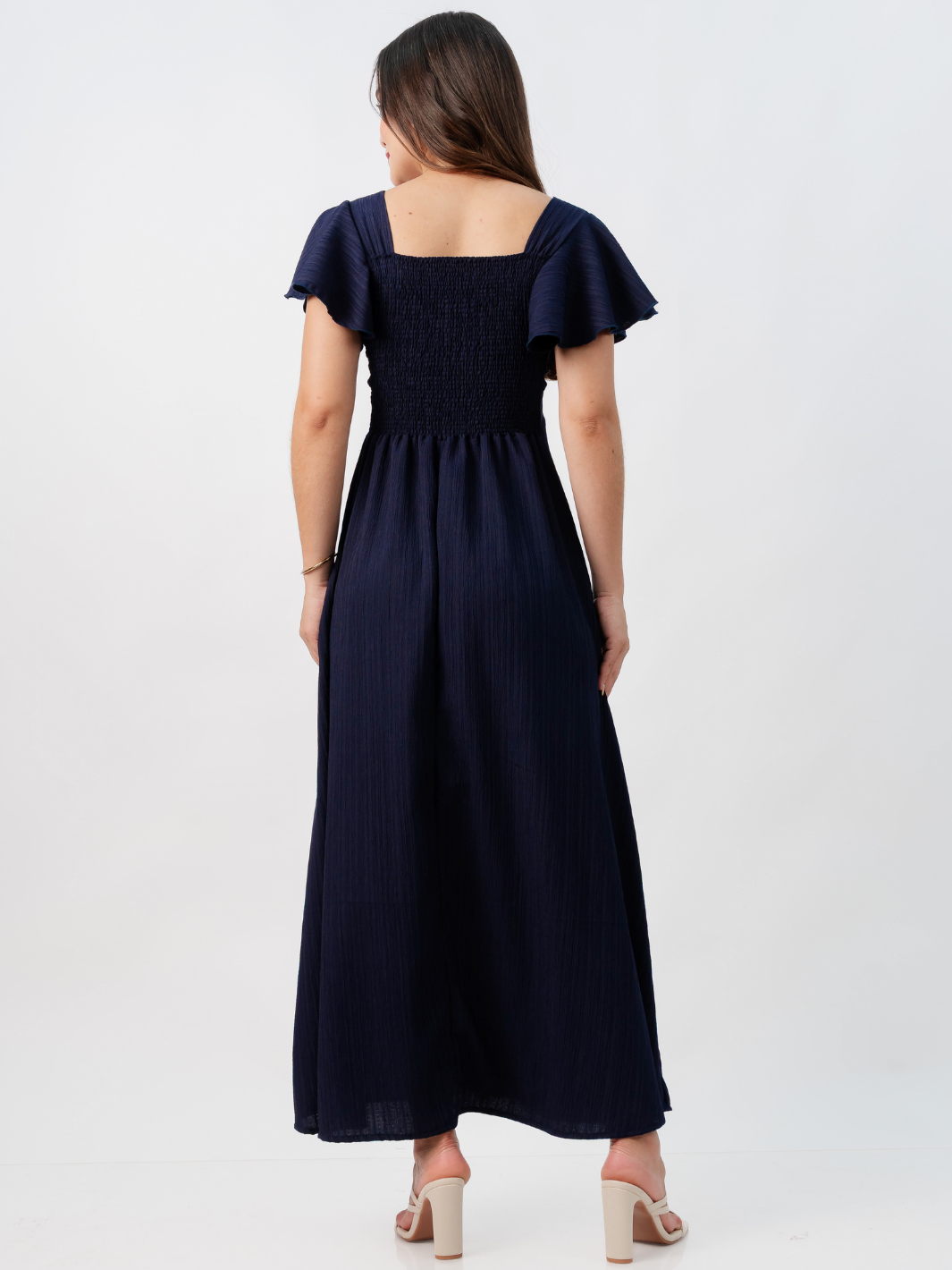 VESTIDO LARGO CORTE A BRENDA AZUL NOCHE