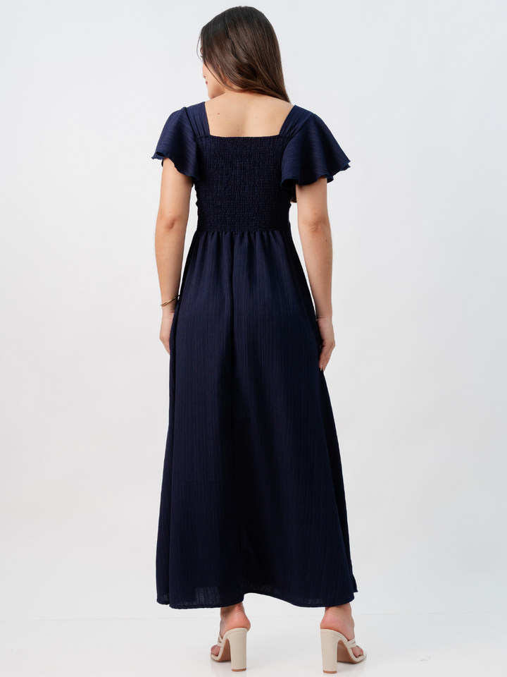 VESTIDO LARGO CORTE A BRENDA AZUL NOCHE