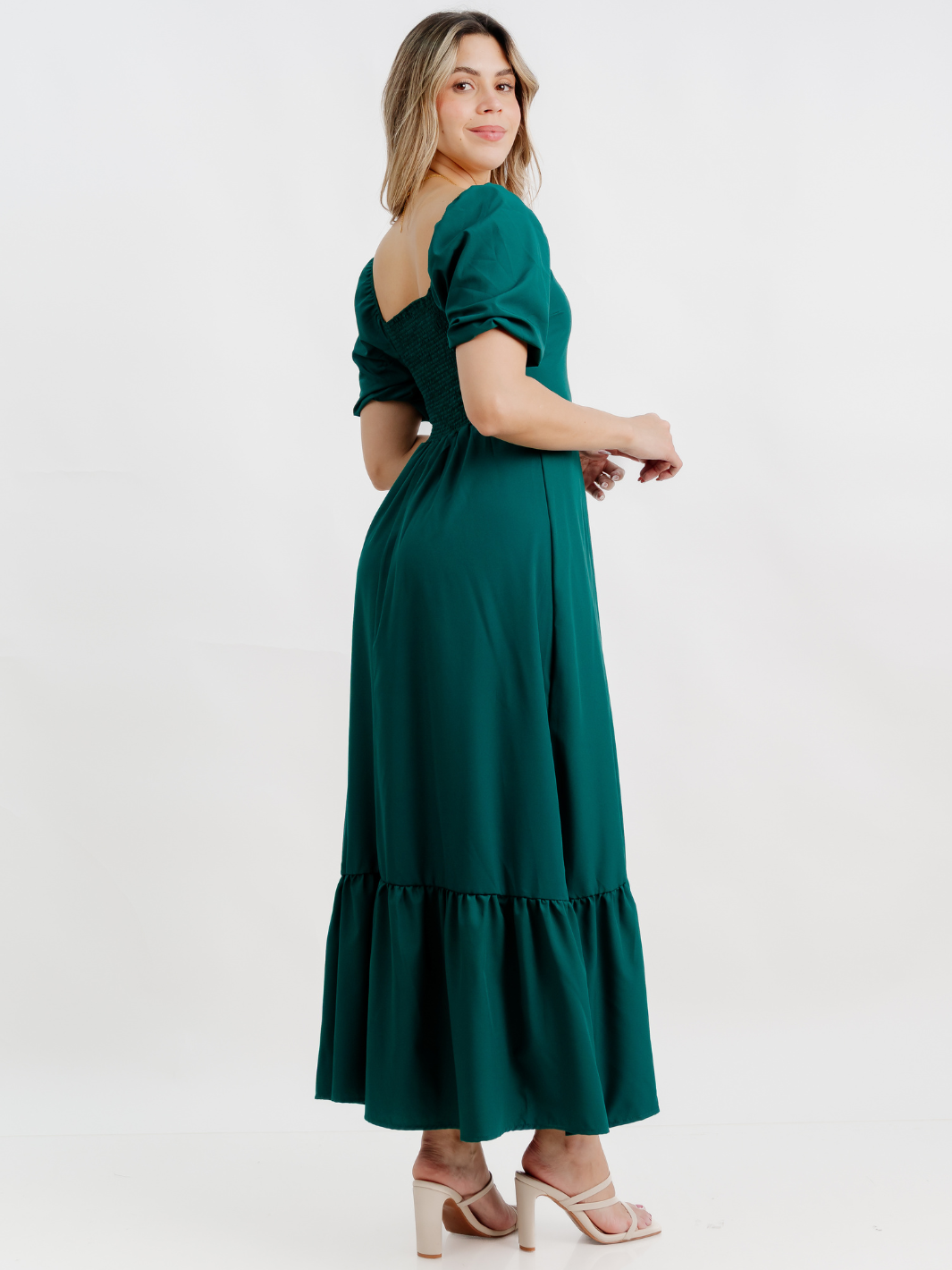 VESTIDO CASUAL LARGO FABIA VERDE