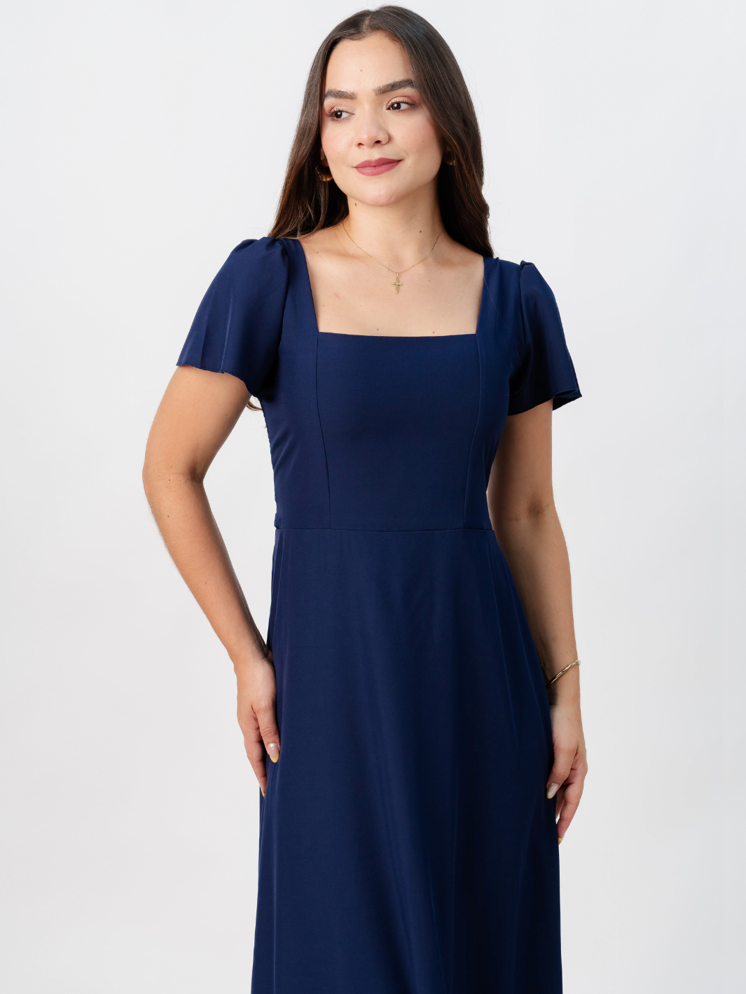 VESTIDO CASUAL LARGO AMELIA AZUL