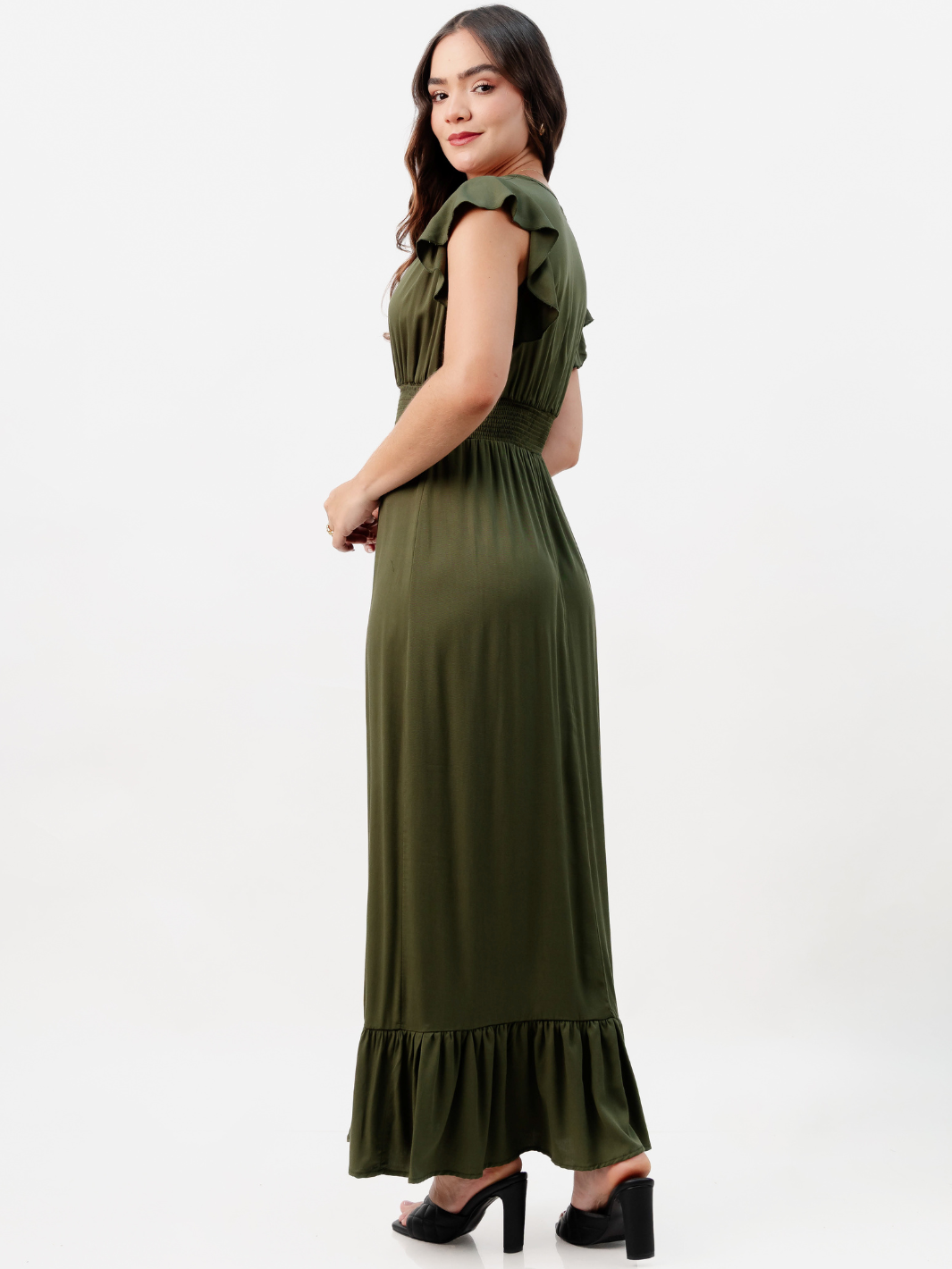 VESTIDO CASUAL LARGO SAYURI VERDE