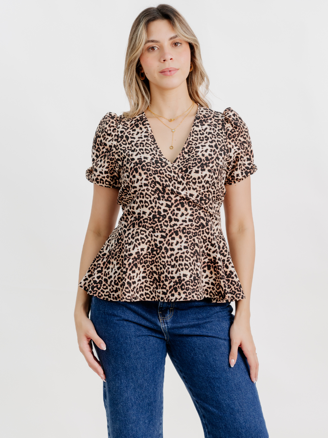 BLUSA MANGA CORTA BORA ANIMAL PRINT