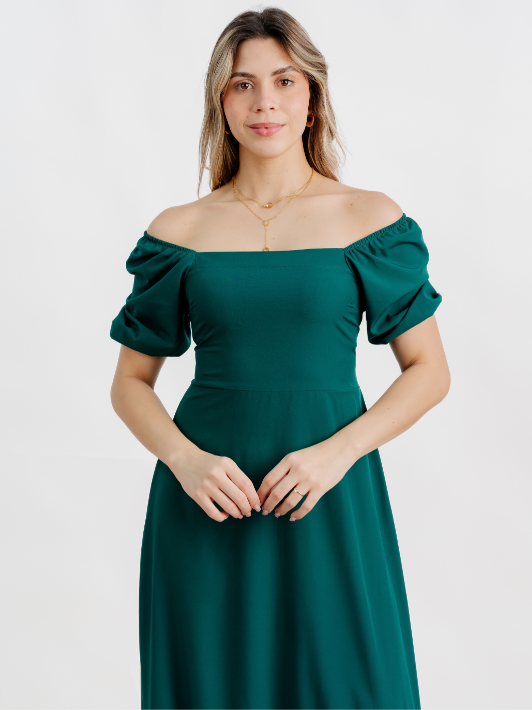 VESTIDO CASUAL LARGO FABIA VERDE