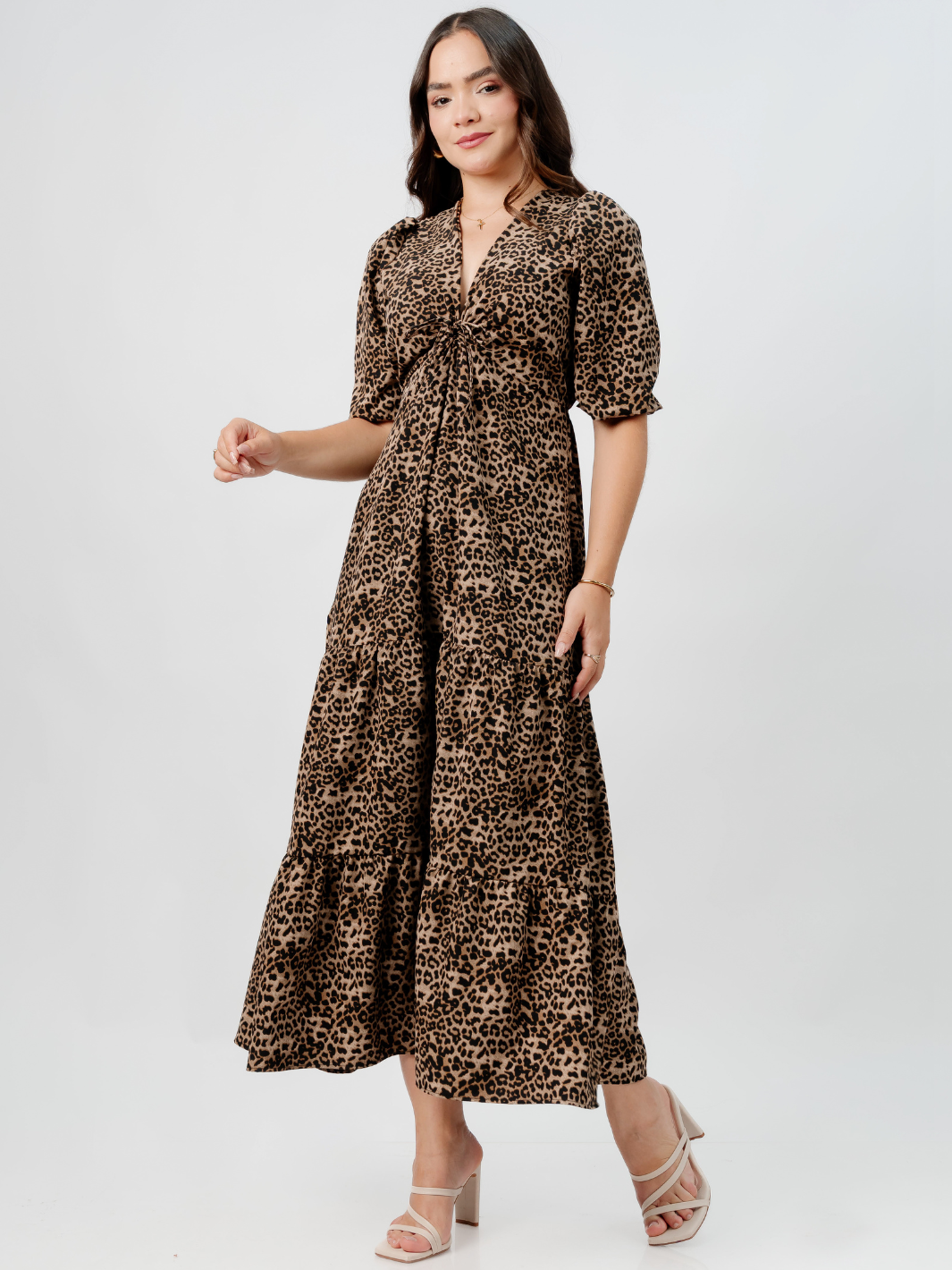 VESTIDO CASUAL LARGO TIZIANA ANIMAL PRINT