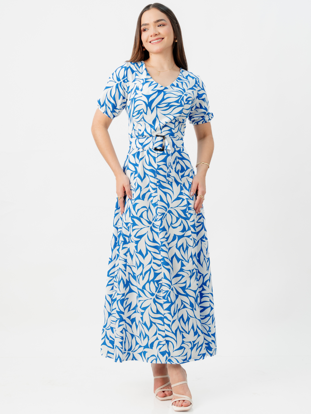 VESTIDO CASUAL LARGO EN CORTE A FERGIE PERLA