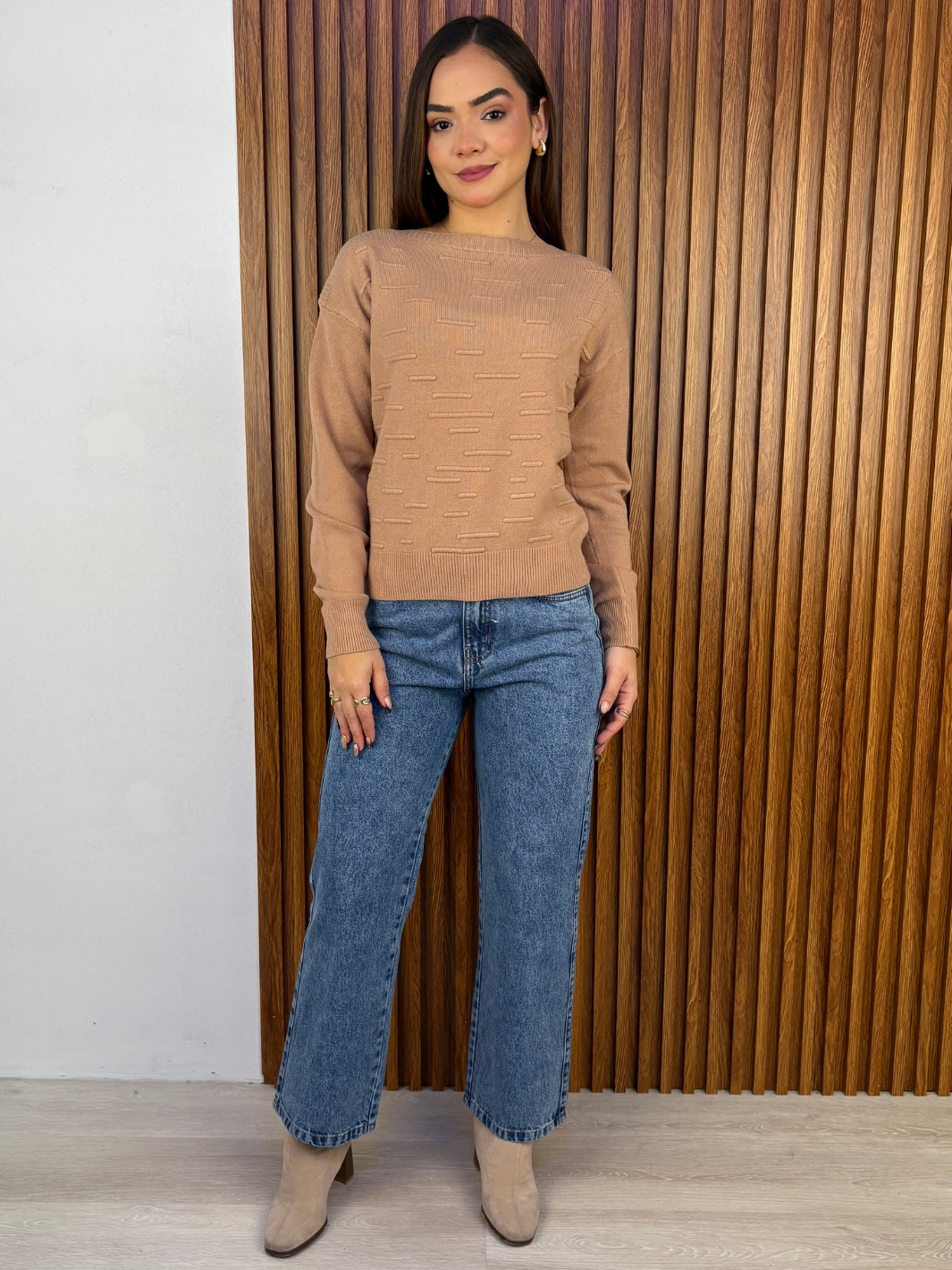 CHOMPA TEJIDA BARBARA CAMEL