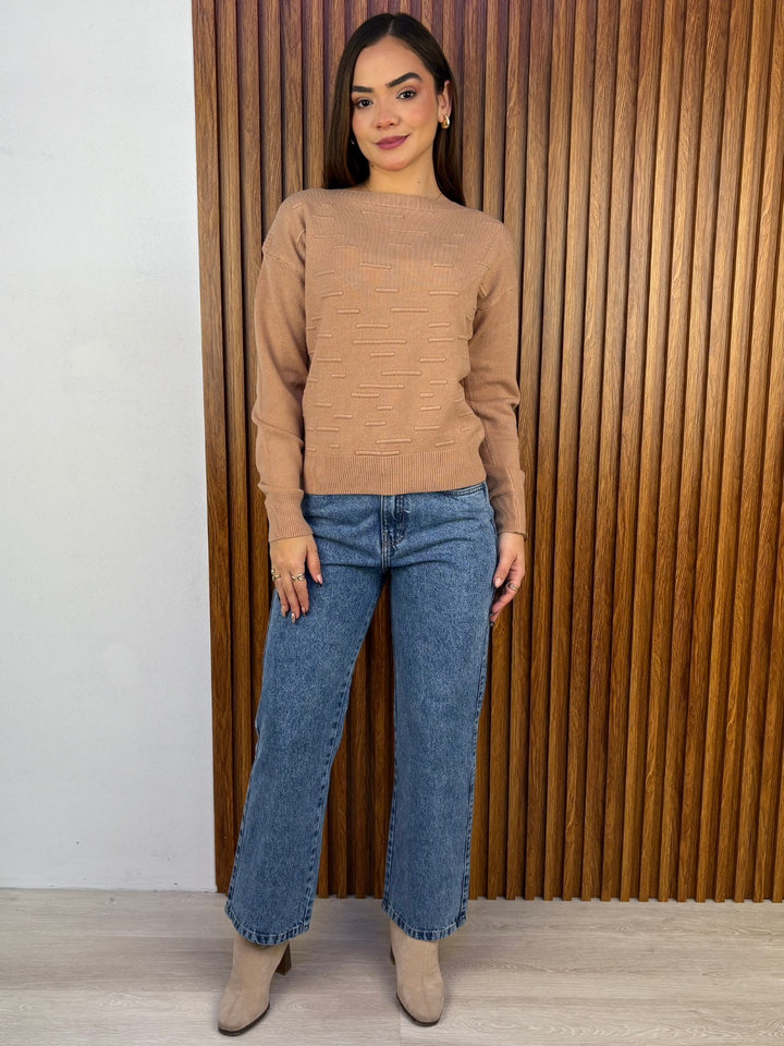 CHOMPA TEJIDA BARBARA CAMEL