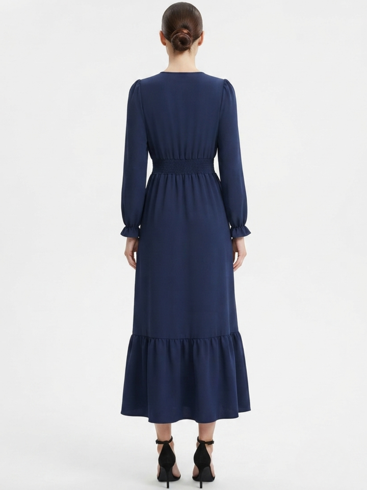 VESTIDO CASUAL MANGA LARGA SUMI AZUL