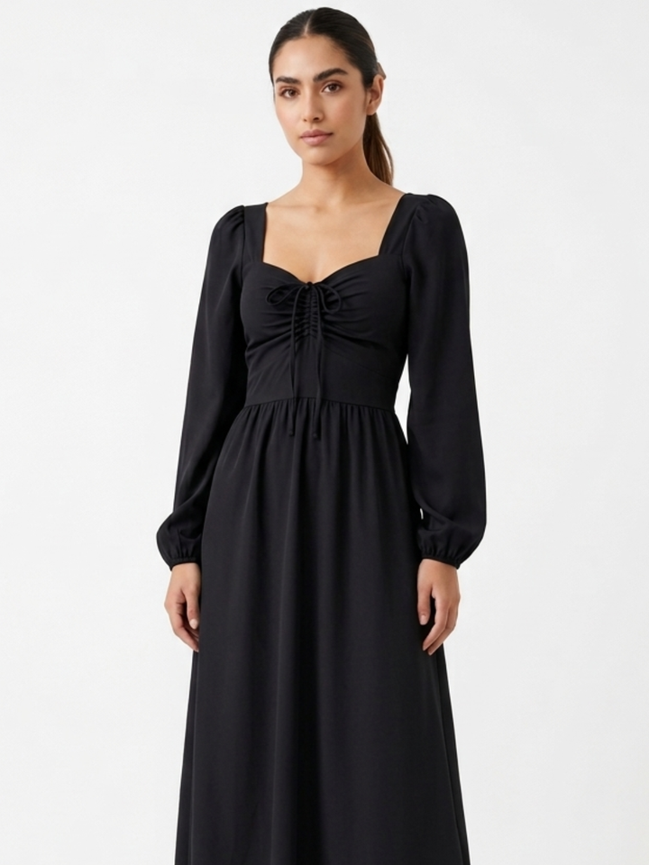 VESTIDO CASUAL LARGO LUNA NEGRO