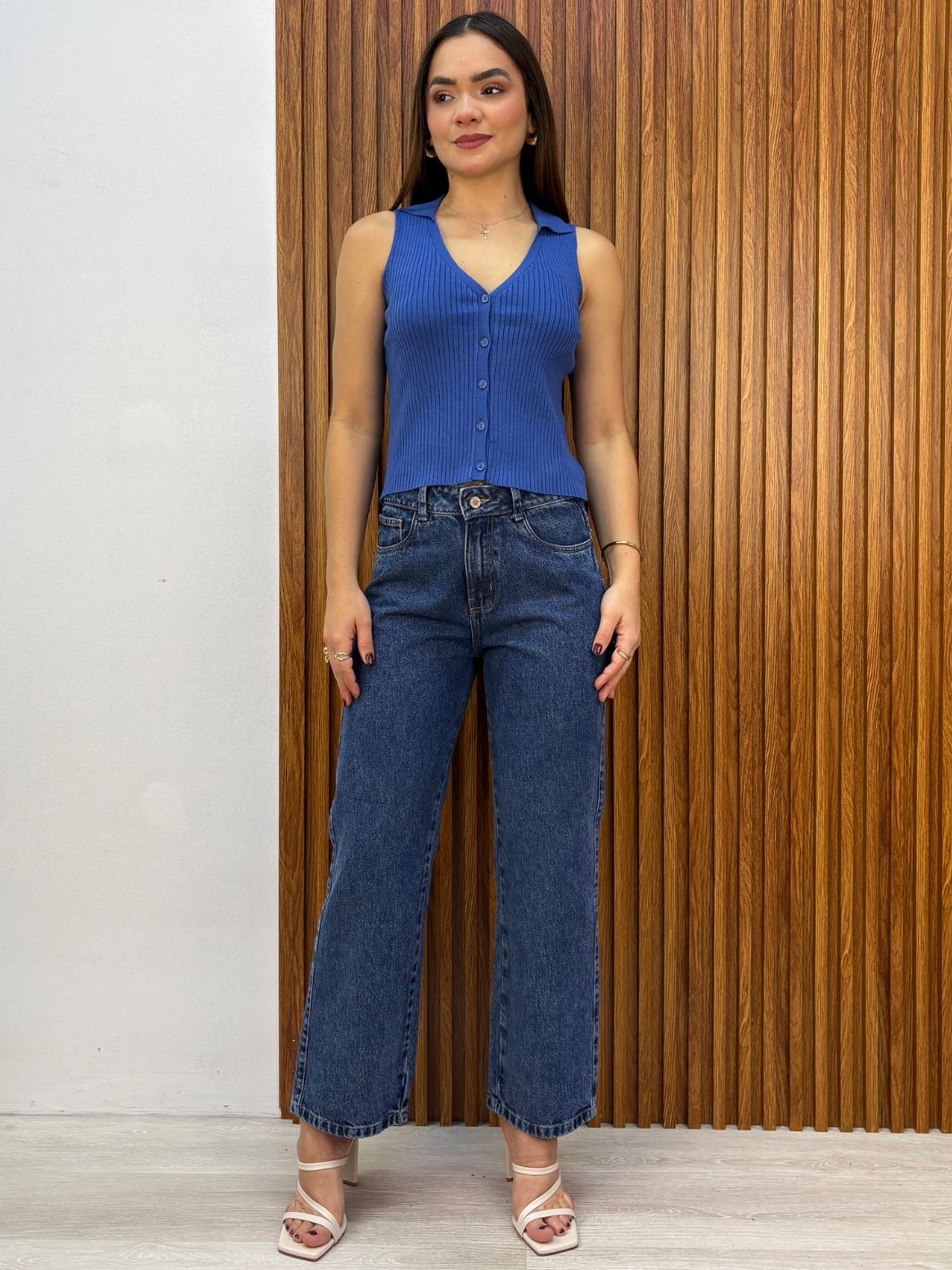 TOP TEJIDO CUELLO CAMISERO LUPE ITALIANO