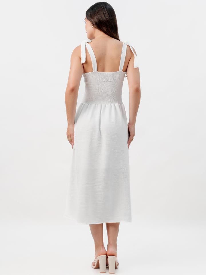 VESTIDO MIDI ESTILO CORSET LEYDI PERLA